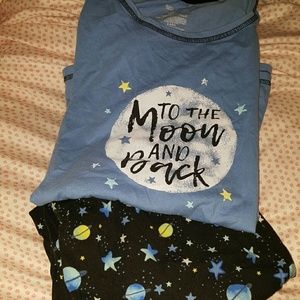 Secret Treasures Moon Crop PJ Set Sz L